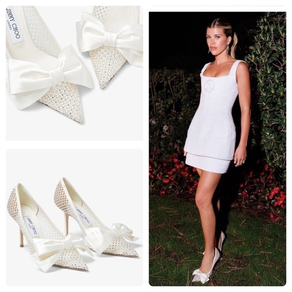 New Jimmy Choo Love 100 Crystal Satin Bow Pump - Picture 1 of 11